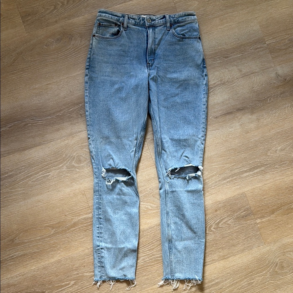 Abercrombie & Fitch Light Blue Distressed Skinny Jeans